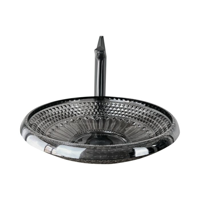 Crystaline Siyah Dekoratif Oval Cam Lavabo