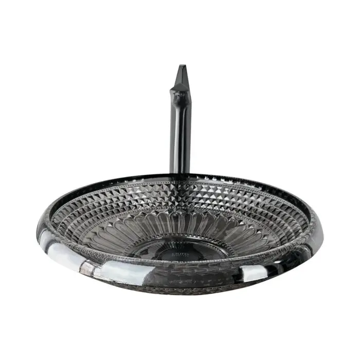 Crystaline Siyah Dekoratif Oval Cam Lavabo