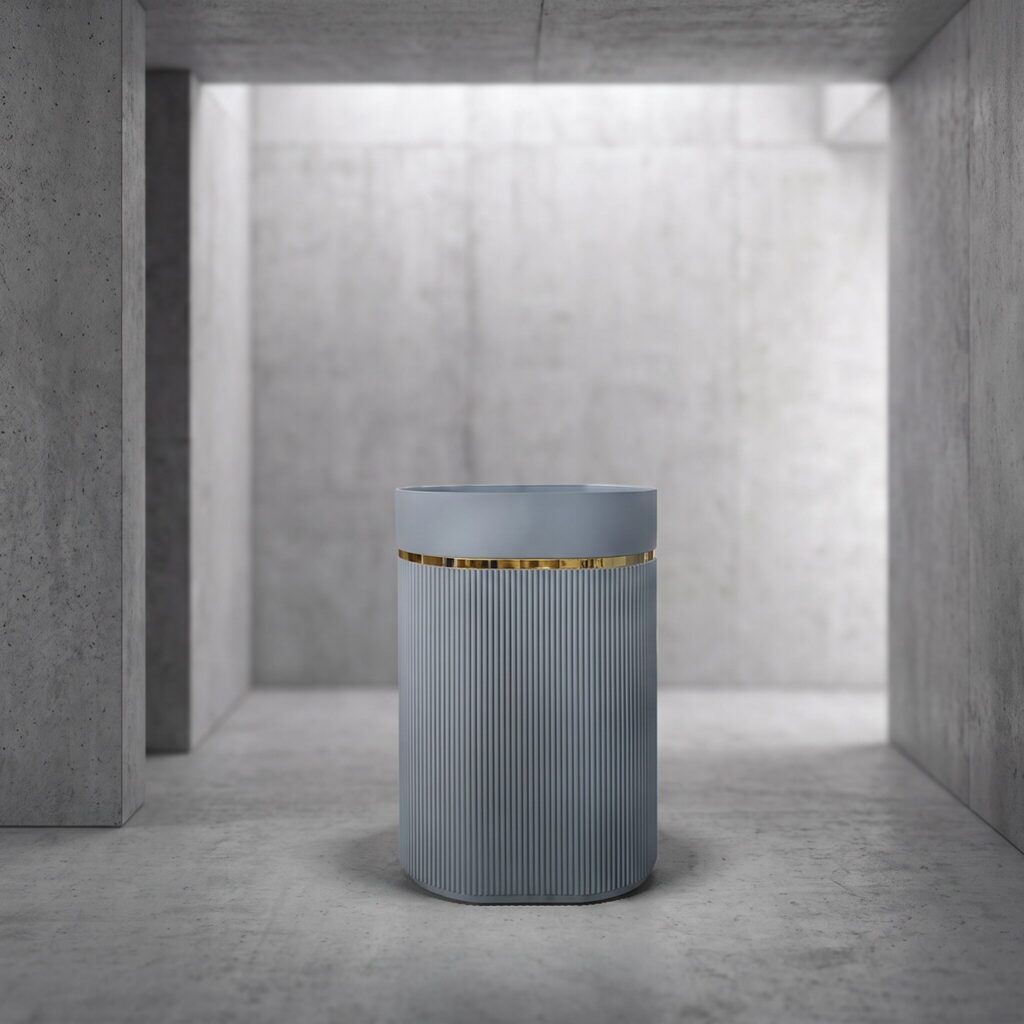 Luna Mat Gri Monoblok Lavabo banyo ortamında