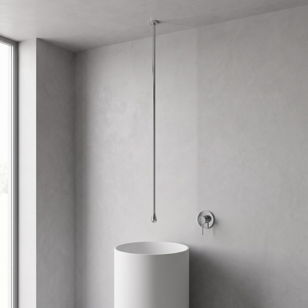 Zenflow Krom Tavandan Lavabo Bataryası banyo ortamında