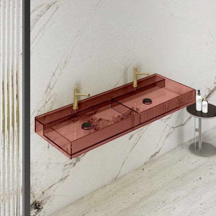 Aura_120_cm_Cift_Bolmeli_Seffaf_Kirmizi_Cam_Lavabo_1