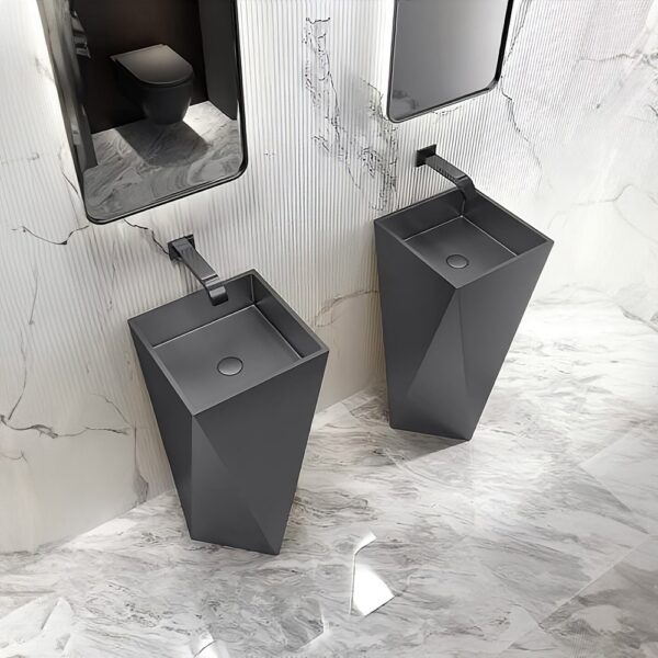 Monoblok Roki Prisma Mat Siyah Paslanmaz Çelik Monoblok Lavabo - Graffe Bagno