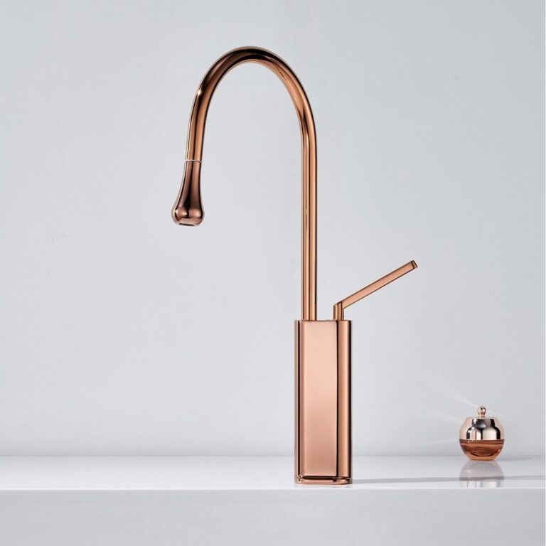 Zenflow Fırçalı Rose Gold Spiralli Mutfak Bataryası - Graffe Bagno