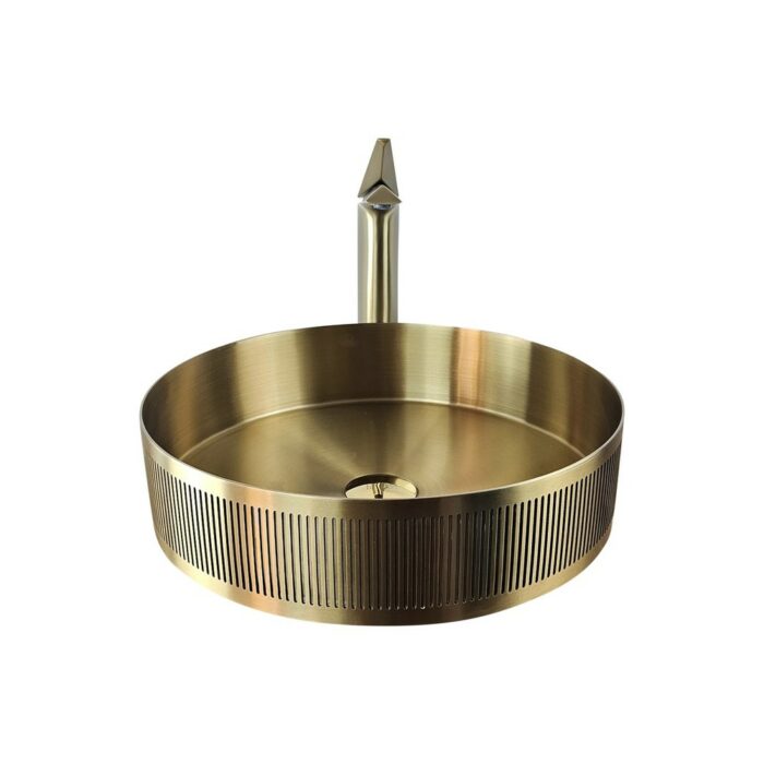 Paslanmaz Çelik Stripe Altın Çanak Lavabo